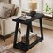Narrow Solid Wood End Table 2-Tier Storage Side Table Nightstand